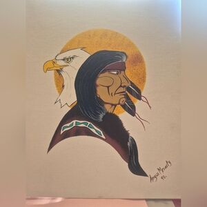 Original,signed Indigenous artwork by Angus Merasty
